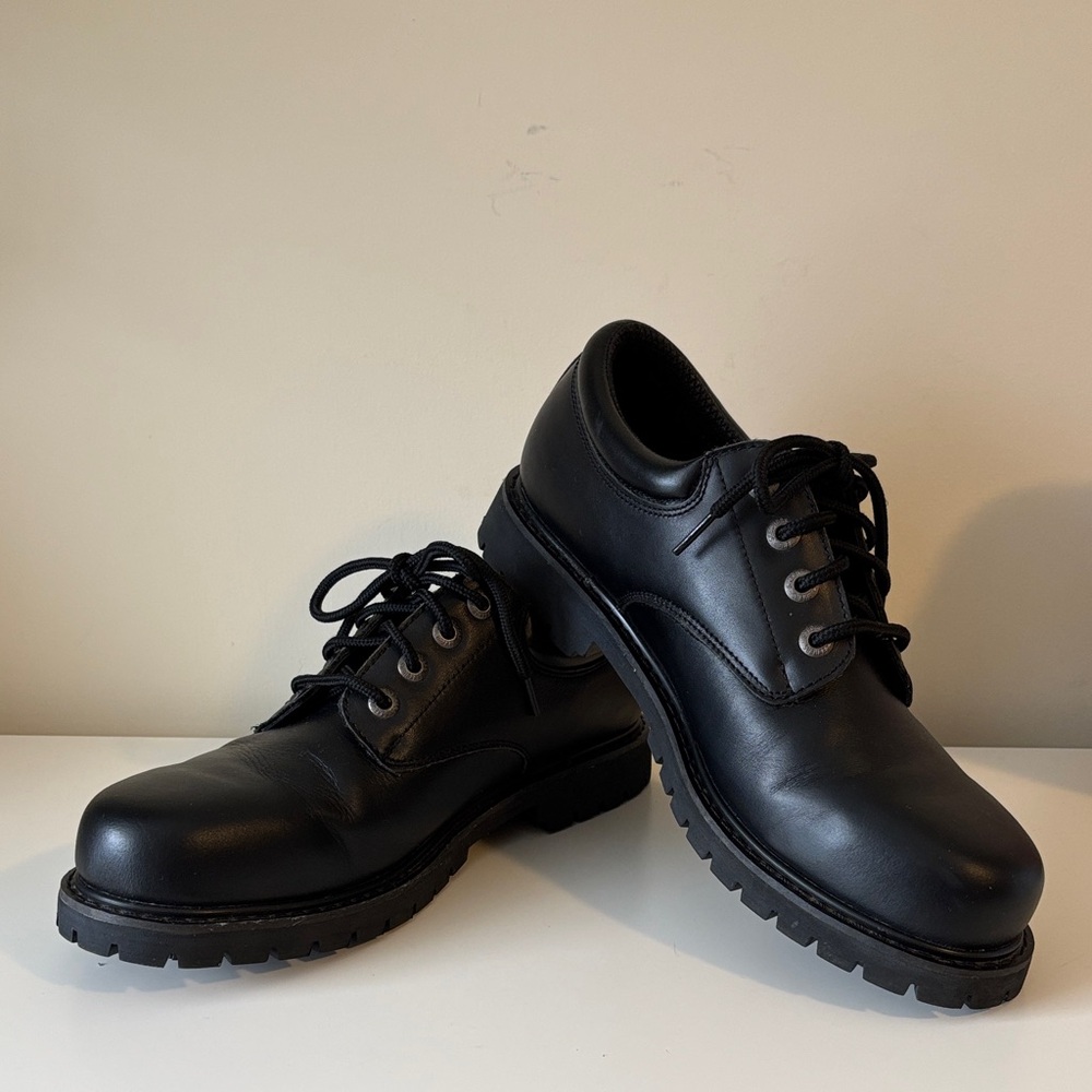 Skechers Men's Work Elks 77041 Black Slip-Resistant Shoes US 10.5 EUC